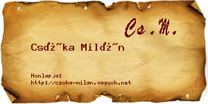Csóka Milán névjegykártya