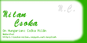 milan csoka business card